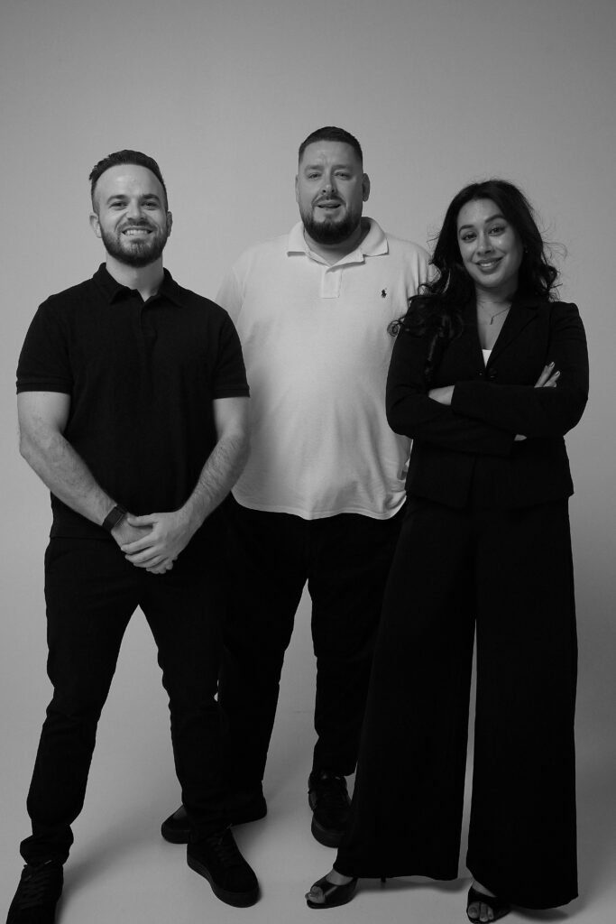 Inpro directors Michael Fletcher, James Clements and Shalini Karansingh in Dubai.